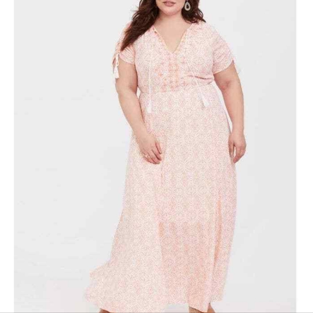 NWT Torrid Coral Gauze Maxi Dress